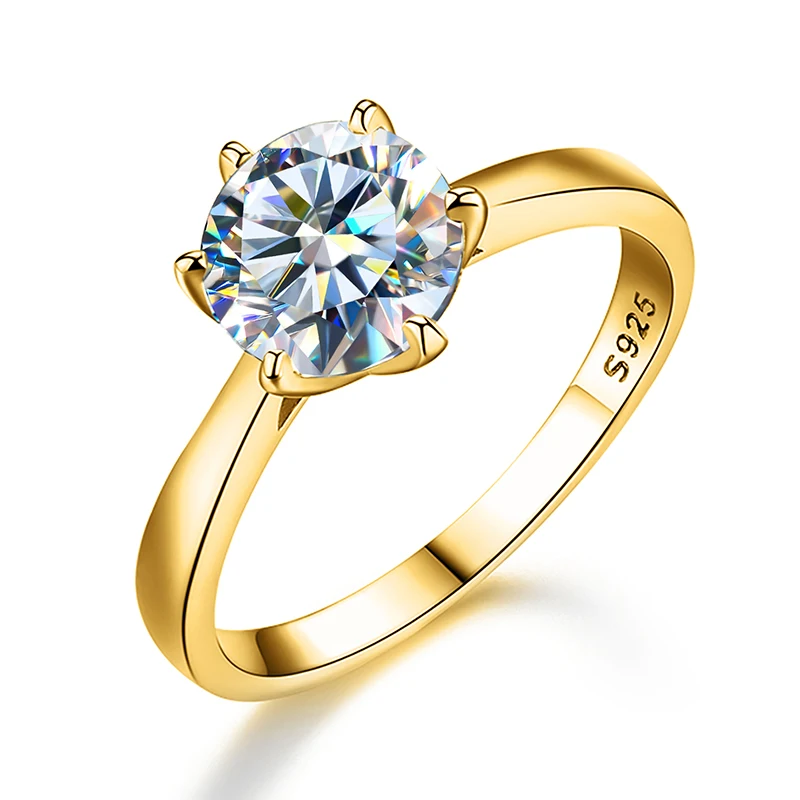 0.5-2ct Real Moissanite Ring Engagement Wedding Diamond Rings for Women 925 Sterling Silver High Quality Luxury Jewelry