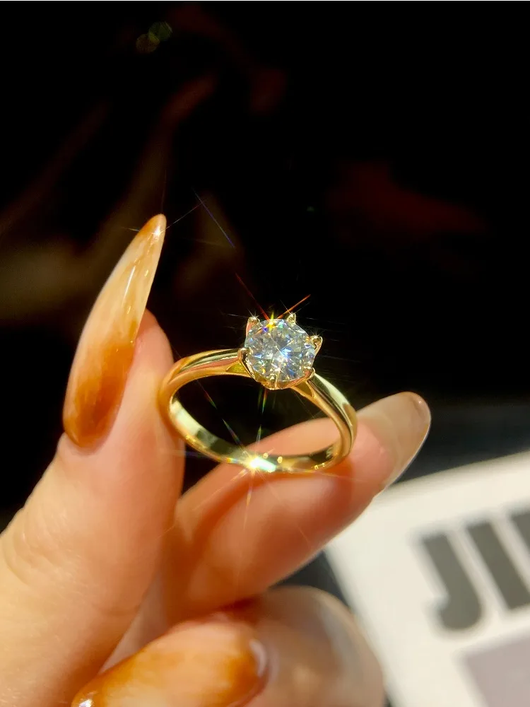 0.5-2ct Real Moissanite Ring Engagement Wedding Diamond Rings for Women 925 Sterling Silver High Quality Luxury Jewelry