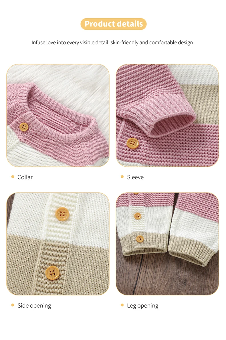 Winter Baby Rompers Clothes Autumn Full Sleeves Newborn Boys Girls Sweaters Jumpsuits Knitted Spring Outwear Infant Outfit 0-18m