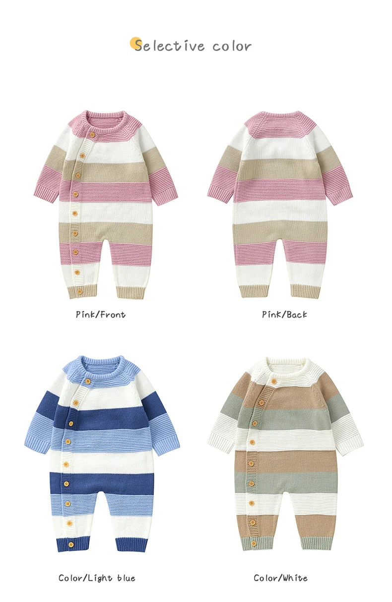 Winter Baby Rompers Clothes Autumn Full Sleeves Newborn Boys Girls Sweaters Jumpsuits Knitted Spring Outwear Infant Outfit 0-18m