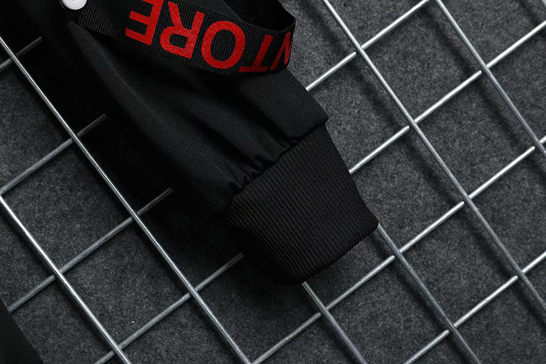 Autumn Men's Casual Hoodie Sweatshirt Techwear Hip Hop Harajuku Style with Ribbons Patchwork Japanese Streetwear Darkwear
