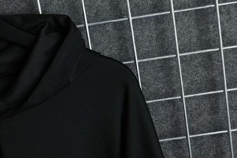 Autumn Men's Casual Hoodie Sweatshirt Techwear Hip Hop Harajuku Style with Ribbons Patchwork Japanese Streetwear Darkwear