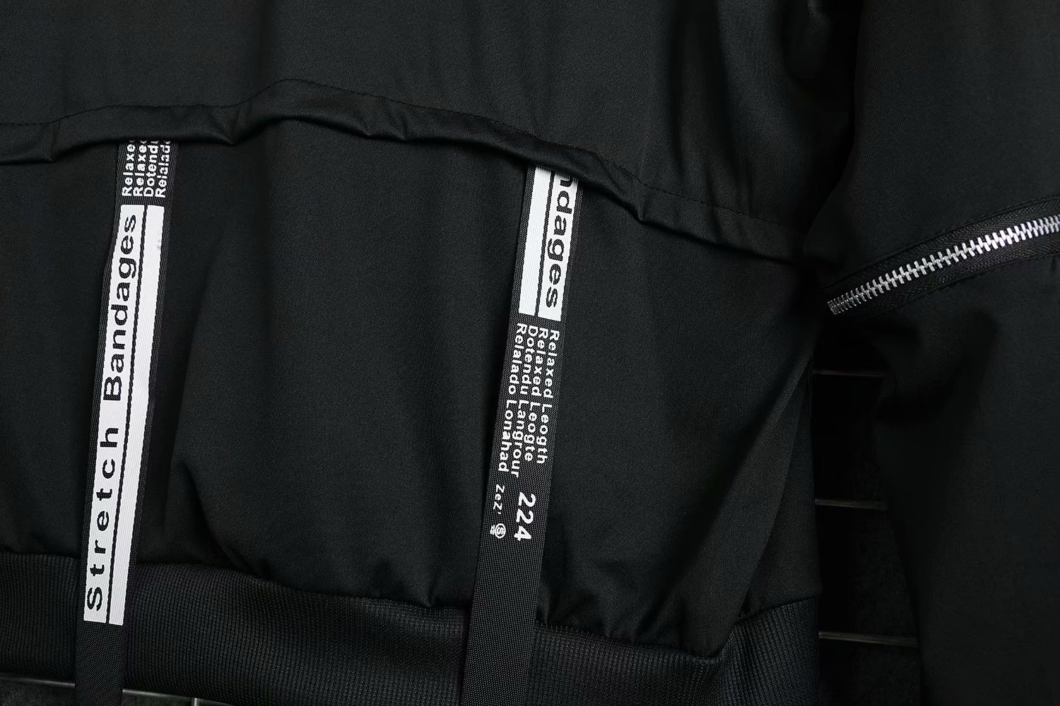 Autumn Men's Casual Hoodie Sweatshirt Techwear Hip Hop Harajuku Style with Ribbons Patchwork Japanese Streetwear Darkwear