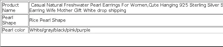 Real Natural Freshwater Pearl Earrings Woman,Hanging 925 Sterling Silver Pearl Drop Earring Jewelry Wife Mother Gift White Black