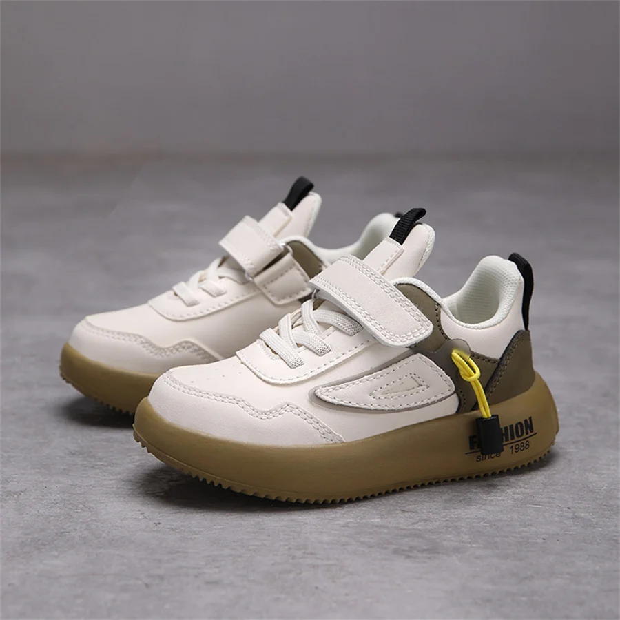 Tenis Sneakers Kids Spring/Autumn New Boys Girls Sports Shoes Casual Board Shoes Leather Soft Soled Children Small White Shoes