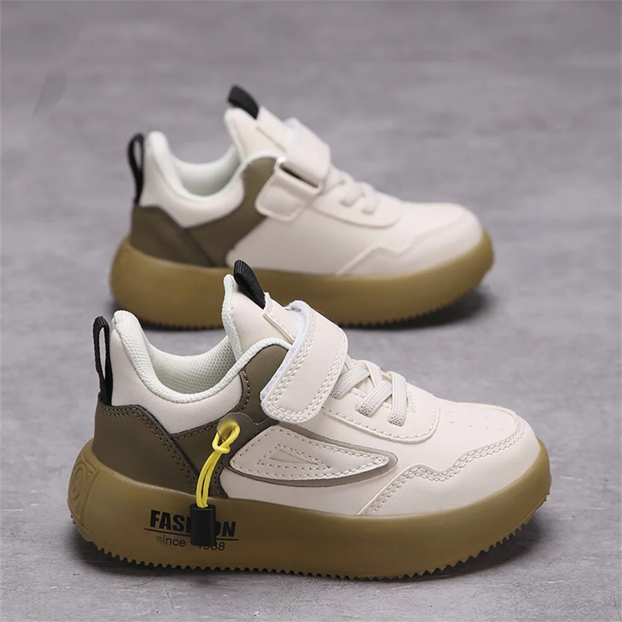Tenis Sneakers Kids Spring/Autumn New Boys Girls Sports Shoes Casual Board Shoes Leather Soft Soled Children Small White Shoes