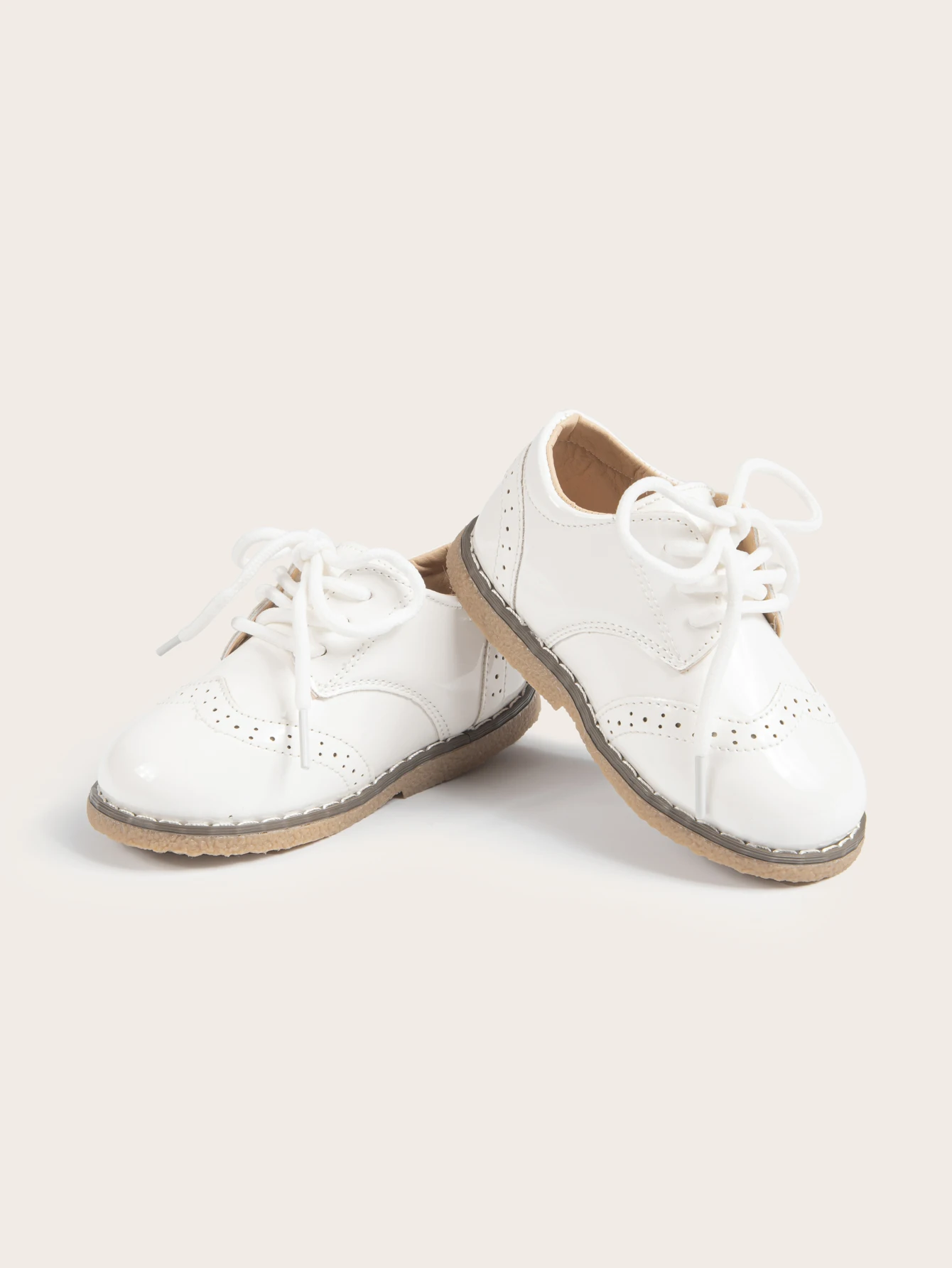 New Children's Leather Shoes Anti-Slip Waterproof Casual Shoes Boys Girls Lace-Up Solid Color Sneakers Young Children's Shoes