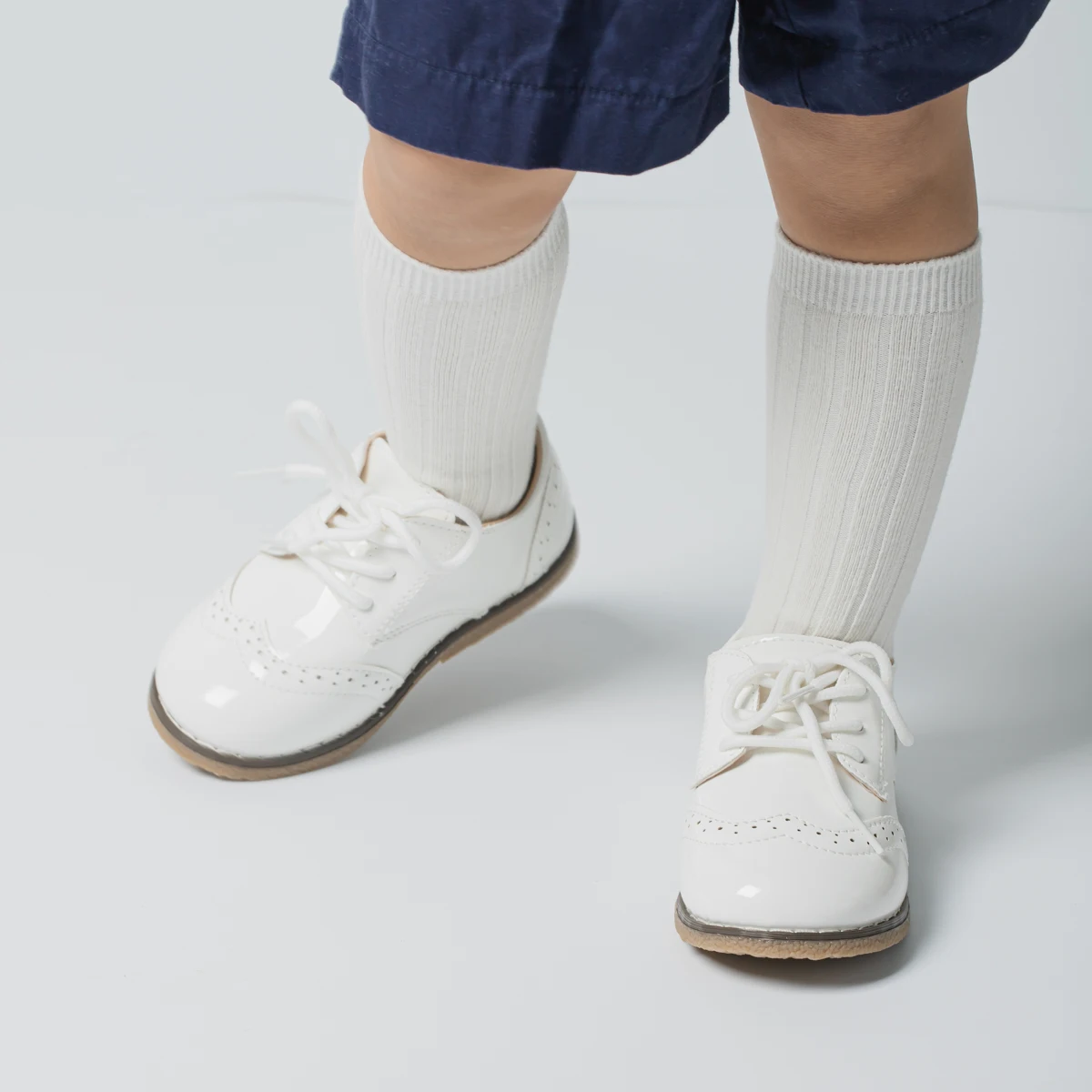 New Children's Leather Shoes Anti-Slip Waterproof Casual Shoes Boys Girls Lace-Up Solid Color Sneakers Young Children's Shoes