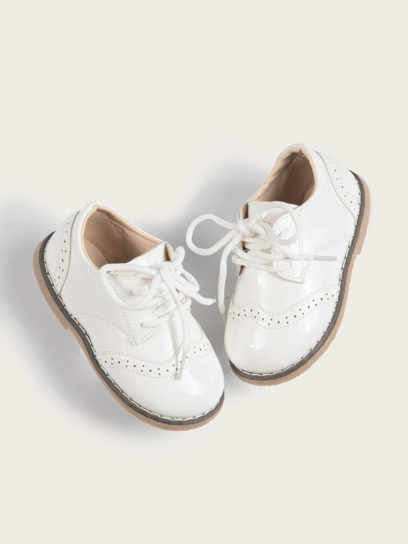 New Children's Leather Shoes Anti-Slip Waterproof Casual Shoes Boys Girls Lace-Up Solid Color Sneakers Young Children's Shoes