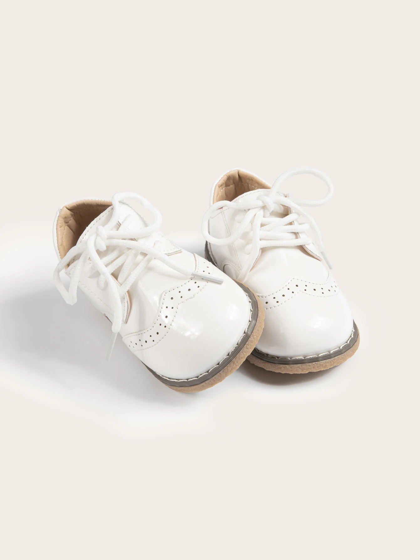 New Children's Leather Shoes Anti-Slip Waterproof Casual Shoes Boys Girls Lace-Up Solid Color Sneakers Young Children's Shoes