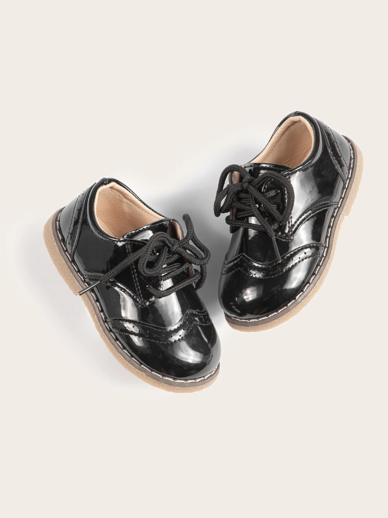 New Children's Leather Shoes Anti-Slip Waterproof Casual Shoes Boys Girls Lace-Up Solid Color Sneakers Young Children's Shoes