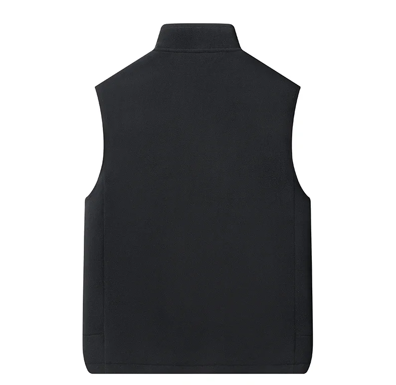 2024 Autumn and Winter Lambswool Vests Men New Warm Padded Stand-up Collar Large Size Casual Versatile Trend Jacket Shoulders