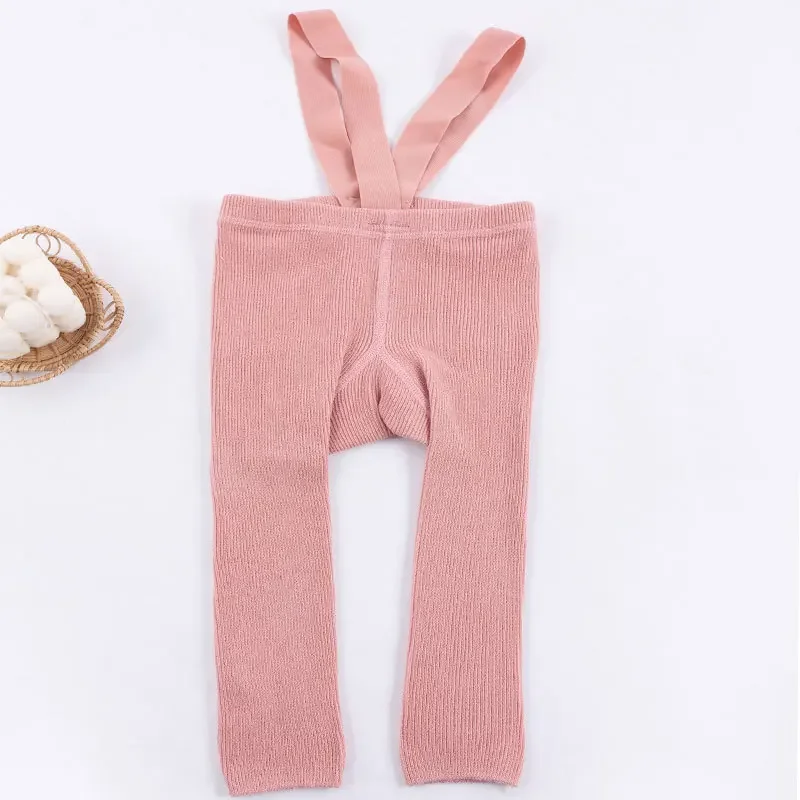 Infant Baby Girl Boy Suspender Leggings High Waist High Elasticity Solid Simple Style Spring Clothing Accessories Stockings 1-2Y