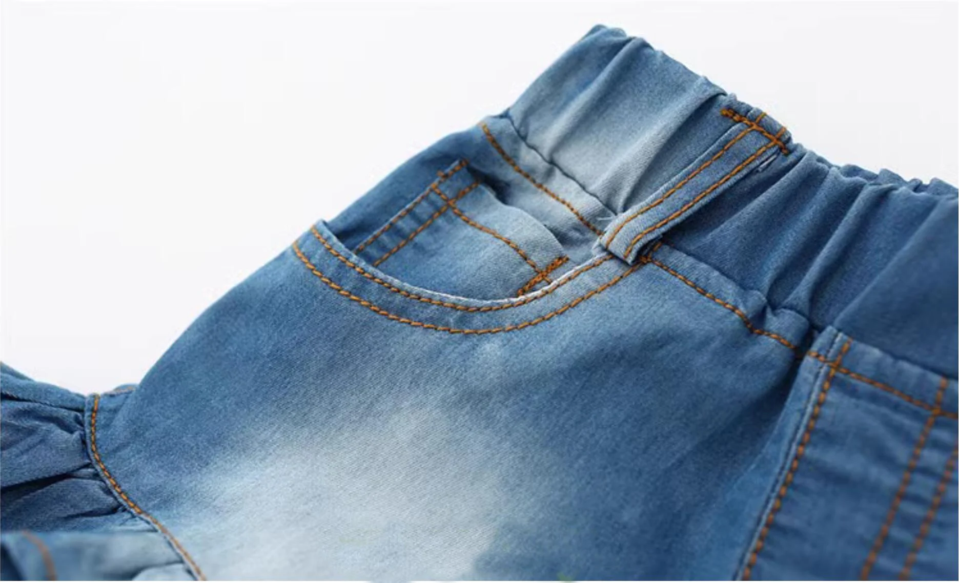 Girls Denim Shorts 2 Layers Ruffles Lace Teenage Girl Jeans Kids Workout Fashion Skirt Shorts Summer Beach Sports Short Pants