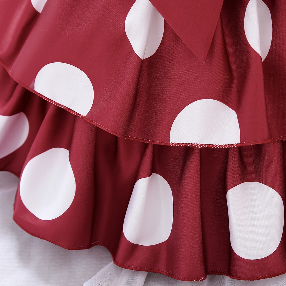 Summer Baby Girl Dress Infant 1 Year Birthday Party Dresses For Girls Dot Bow Princess Wedding Dress Newborn Christening Gown