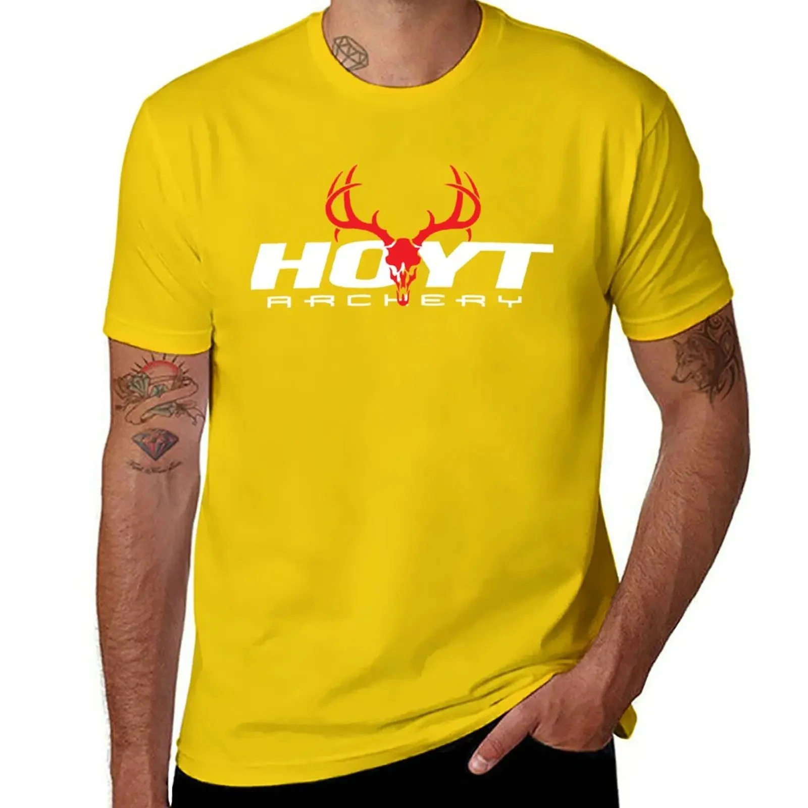 New HOYT ARCHERY LOGO BOW ARROW Graphic Print Classic Short Sleeves T-Shirt Aesthetic Clothing t shirts Men's Clothing
