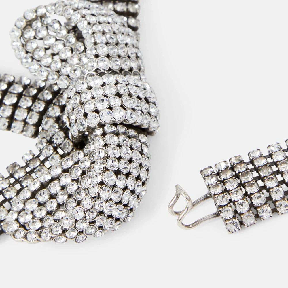 Fashion Rhinestone Exaggerate Bow Choker Necklace Wedding Jewelry Multilayer Chunky Crystal Collar Chain Choker Free Shipping