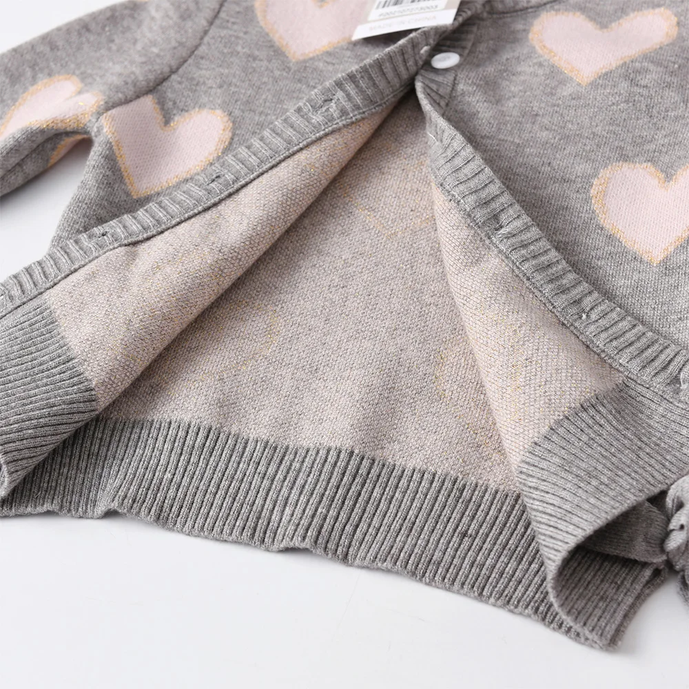 DXTON Autumn Winter Girls Sweaters Kids Long Sleeve Heart Shape Knitted Cardigans Sweaters Girls Coat Jacket Children Outerwear