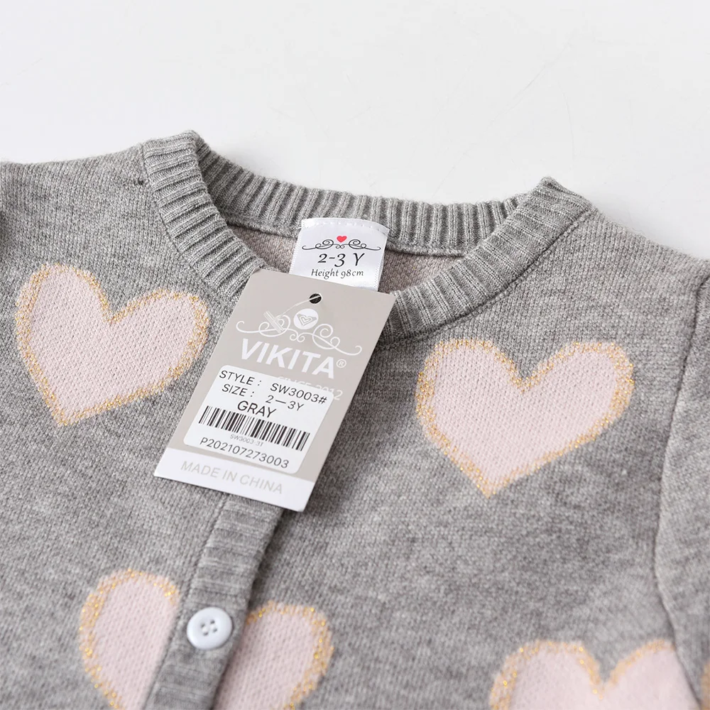 DXTON Autumn Winter Girls Sweaters Kids Long Sleeve Heart Shape Knitted Cardigans Sweaters Girls Coat Jacket Children Outerwear