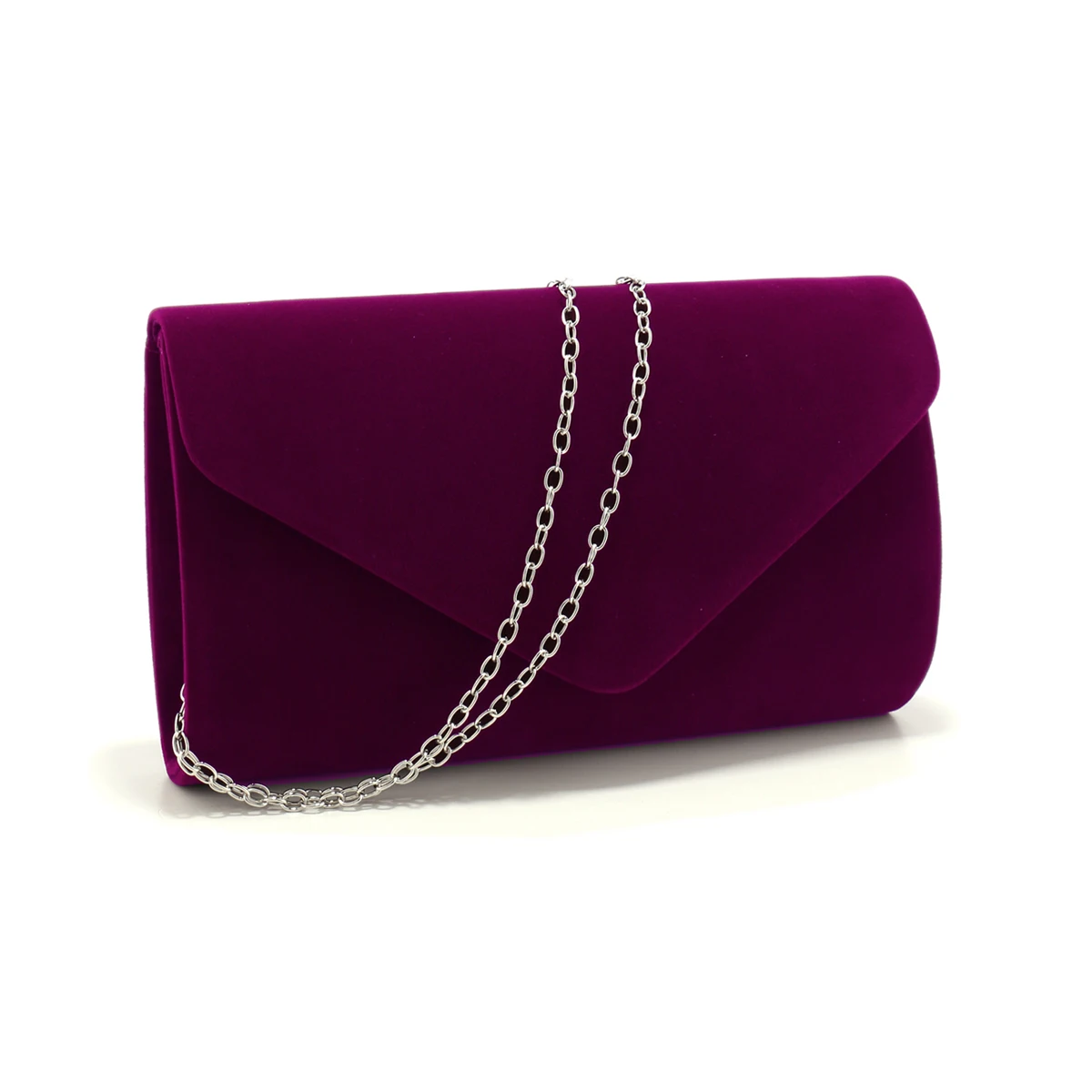 Red Color Women Evening Bags Cover Envelope Design Party Wedding Girl Handbags With Chan Shoulder Clutch Velvet Fashion Purse