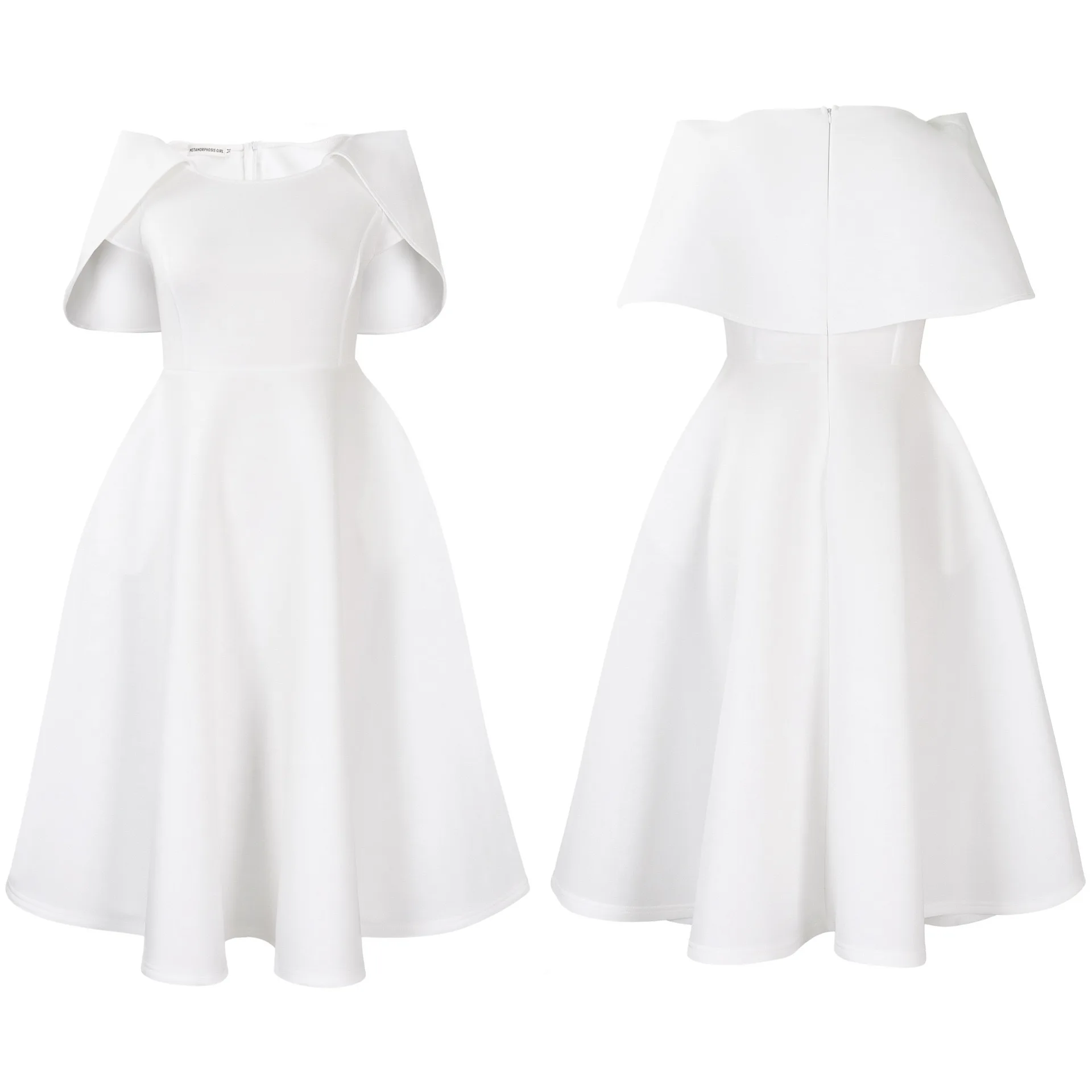 Elegant Dresses Woman 2024 Wedding Party Off the Shoulder Puff Sleeve A Line Pleated Mid Calf Luxury Birthday Night Vestidos Hot