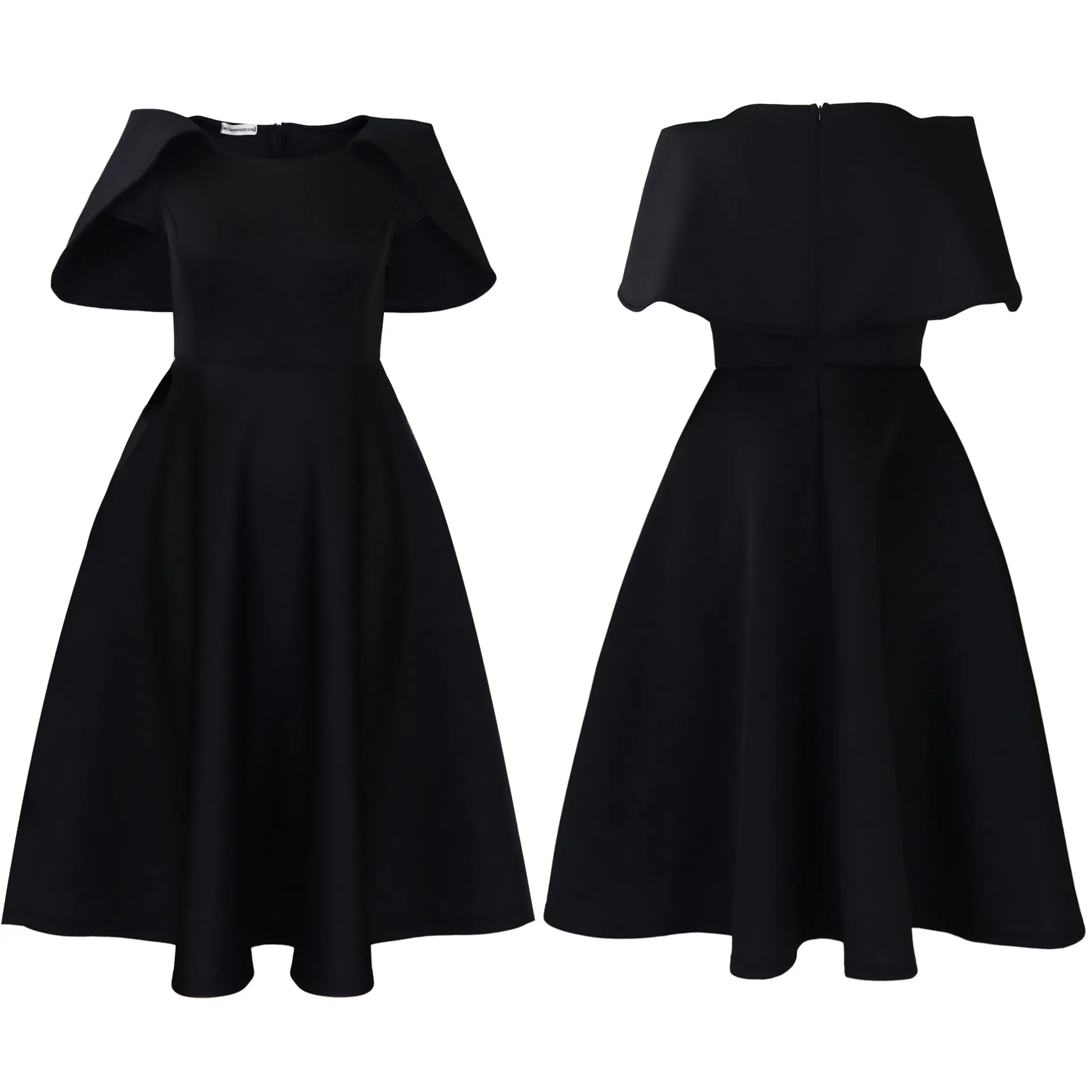 Elegant Dresses Woman 2024 Wedding Party Off the Shoulder Puff Sleeve A Line Pleated Mid Calf Luxury Birthday Night Vestidos Hot