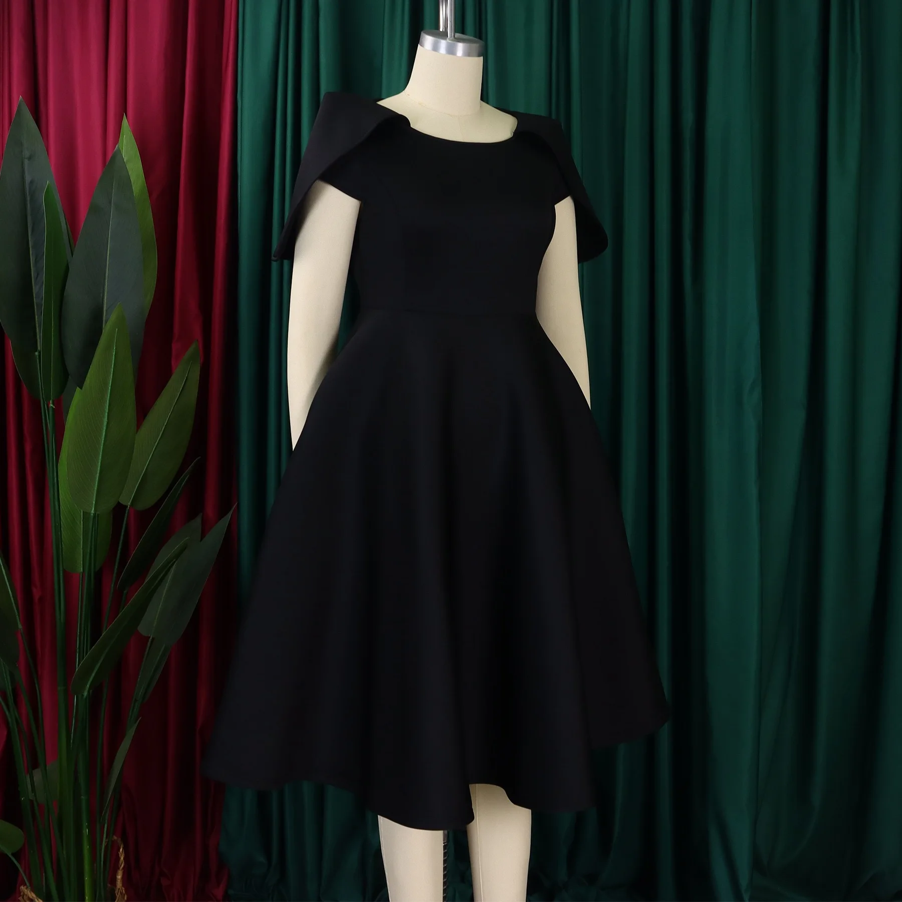 Elegant Dresses Woman 2024 Wedding Party Off the Shoulder Puff Sleeve A Line Pleated Mid Calf Luxury Birthday Night Vestidos Hot