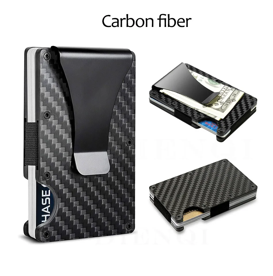 Carbon Fiber Minimalist Slim Wallet Carteira for Men Cartera Tarjetero Hombre RFID Cashback Credit Card Holder Luxury
