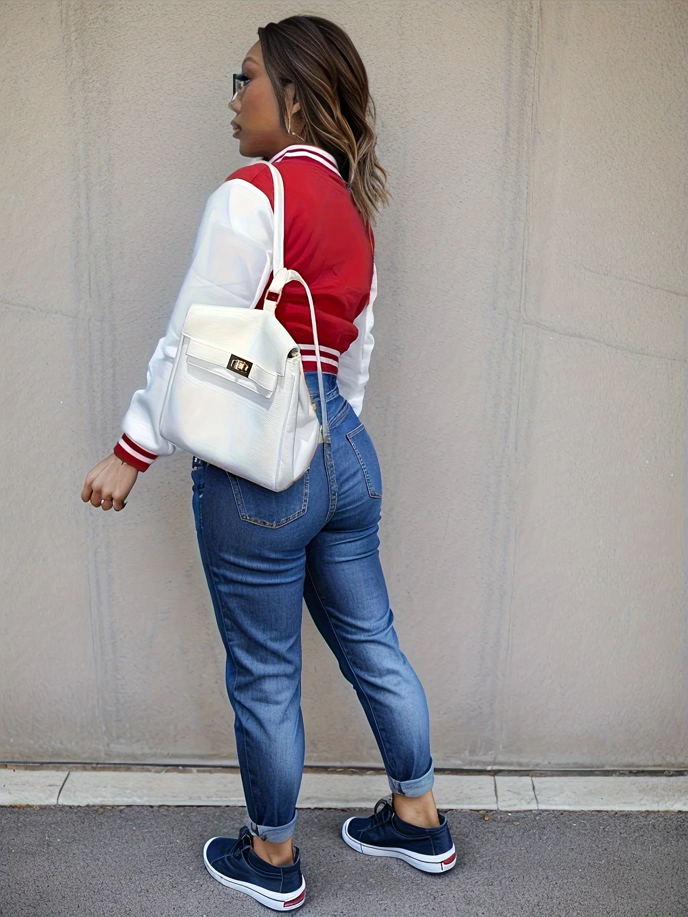 Spring and Autumn European and N Women's Color Matching Jacket Single-breasted Lettered Baseball Jacket Jacket