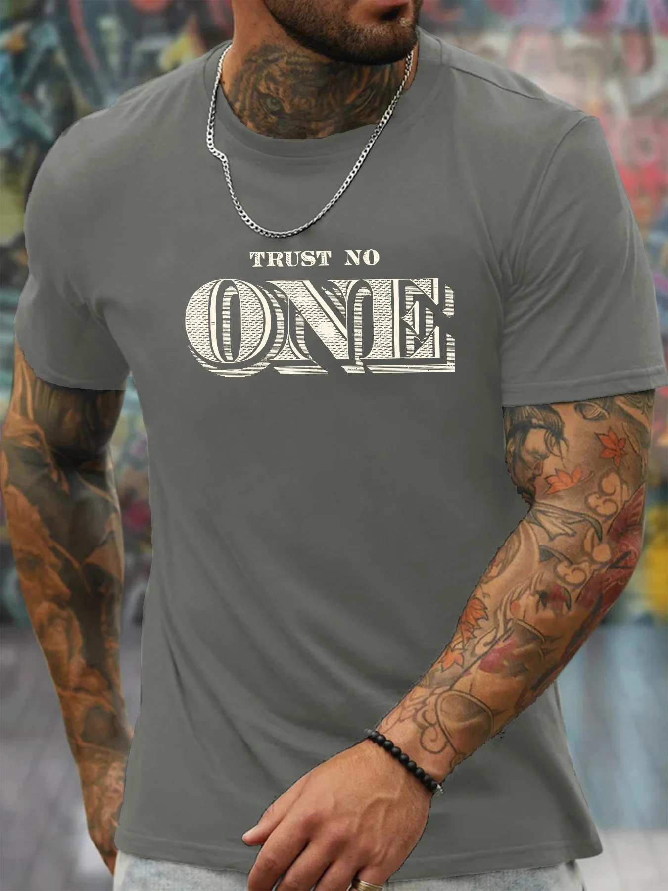 Men's Summer Casual Loose Size 100% Cotton Letter Print Round Neck Short Sleeve T-shirt Top