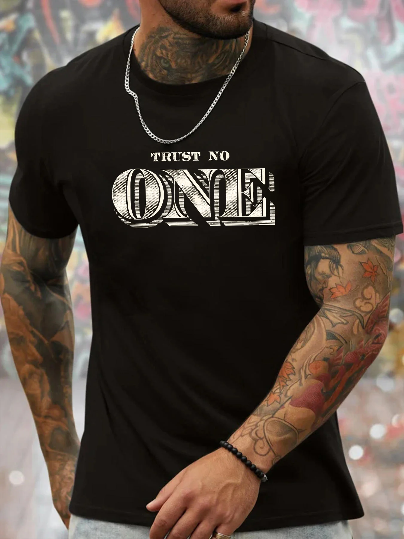 Men's Summer Casual Loose Size 100% Cotton Letter Print Round Neck Short Sleeve T-shirt Top