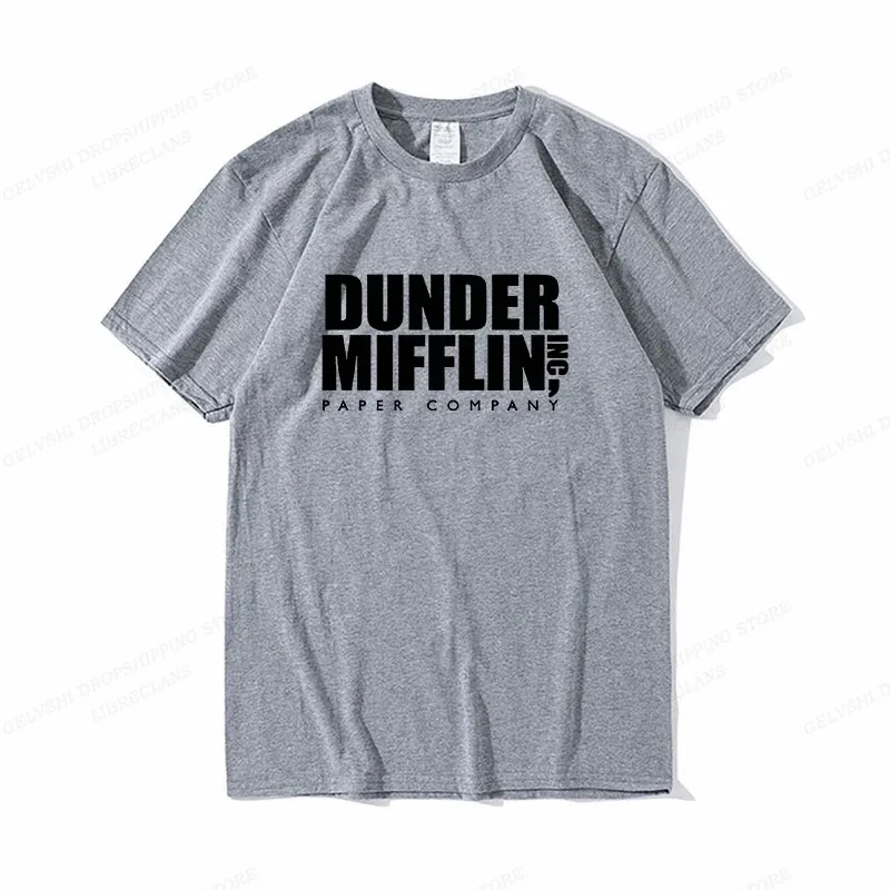 DUNDER MIFFLIN T Shirt Men Fashion T-shirts Cotton Tshirt Office Tops Tees Women Tshirt Boy Tees Summer Camisetas Letter Clothes
