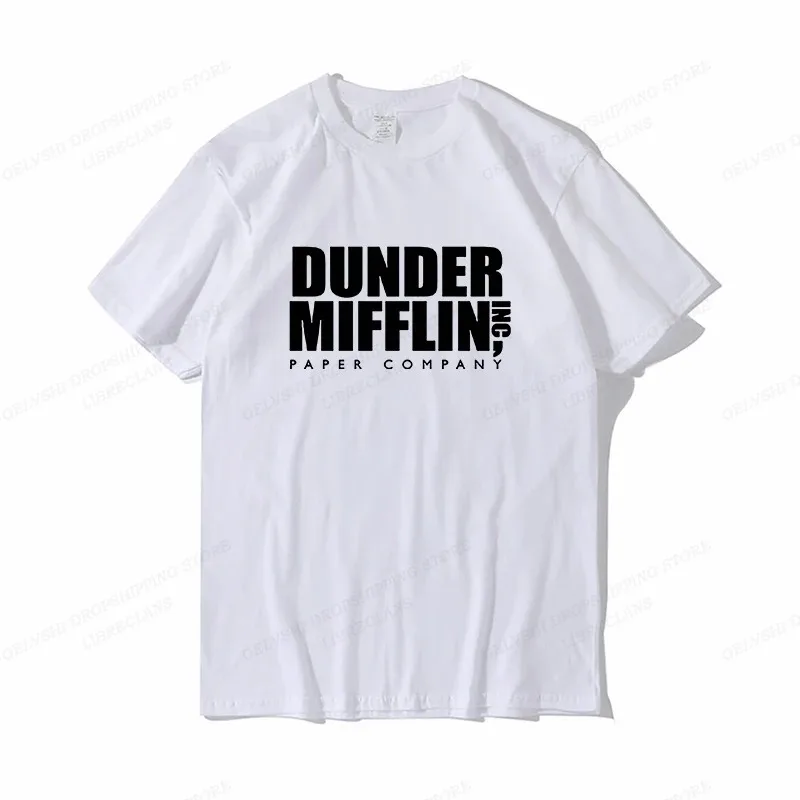 DUNDER MIFFLIN T Shirt Men Fashion T-shirts Cotton Tshirt Office Tops Tees Women Tshirt Boy Tees Summer Camisetas Letter Clothes