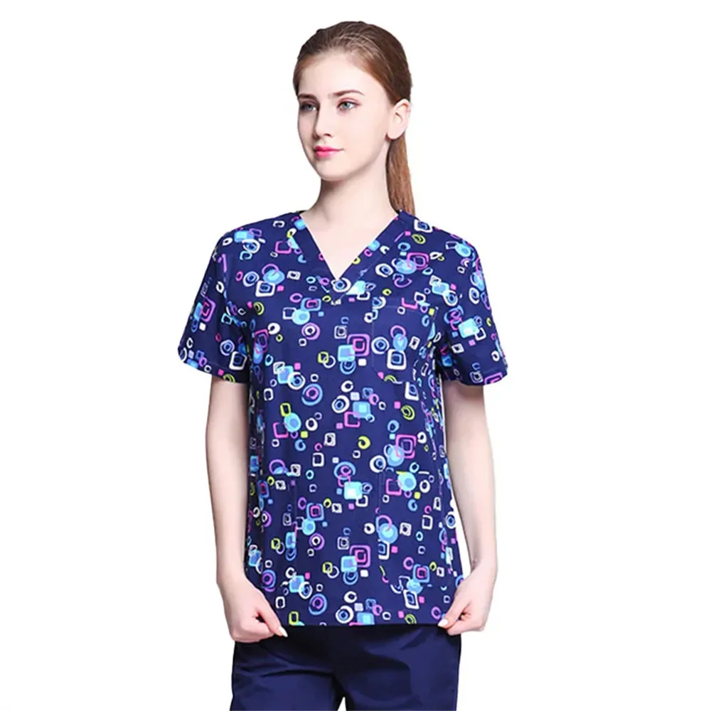 High Quality Women's Clinical Uniforms, Printed Tops, Beauty Salon Workwear, Women's Surgical Clothing