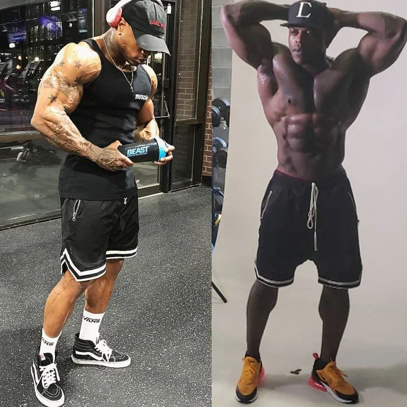 Men's Basketball Shorts Quick Dry Mesh Gym Shorts Fitness Male Sport Short Pants with Zipper Pockets Summer Multi-color S~5XL