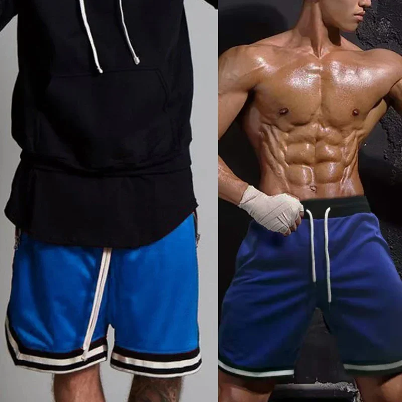 Men's Basketball Shorts Quick Dry Mesh Gym Shorts Fitness Male Sport Short Pants with Zipper Pockets Summer Multi-color S~5XL