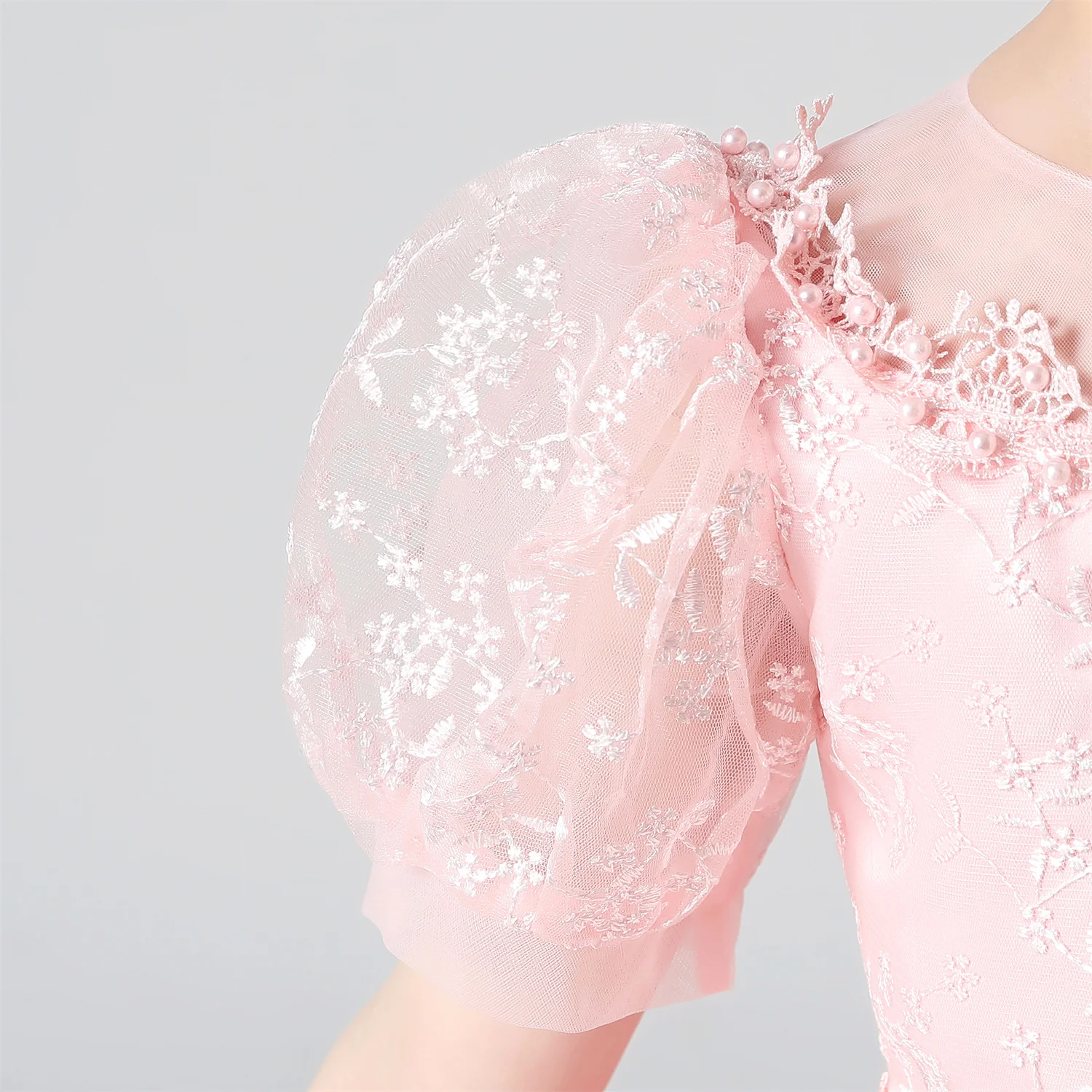 Girl Flower Dress Lace Embroidered Wedding Princess Dress Host Performance Costume Gown Christmas Party Evening Dresses