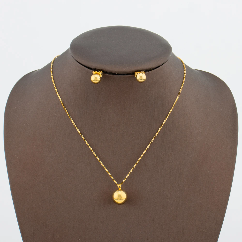 Gold Color Earrings and Necklace Jewelry Set for Women African Dubai Necklace Earrings Set for Engagement Party Accessories