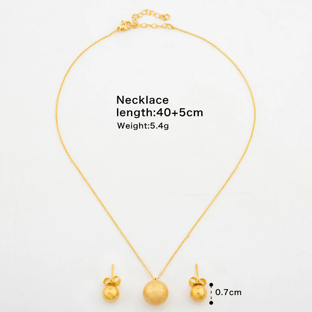 Gold Color Earrings and Necklace Jewelry Set for Women African Dubai Necklace Earrings Set for Engagement Party Accessories