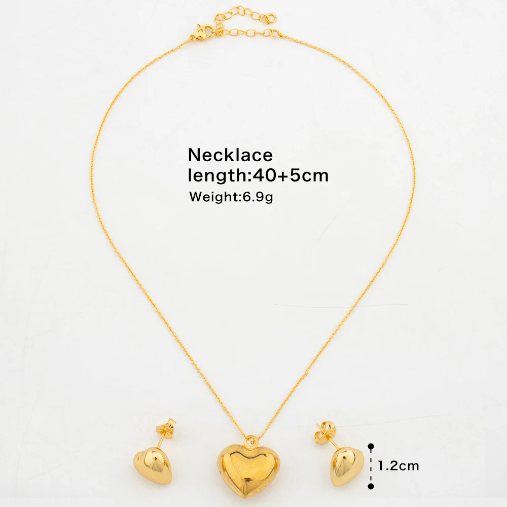 Gold Color Earrings and Necklace Jewelry Set for Women African Dubai Necklace Earrings Set for Engagement Party Accessories