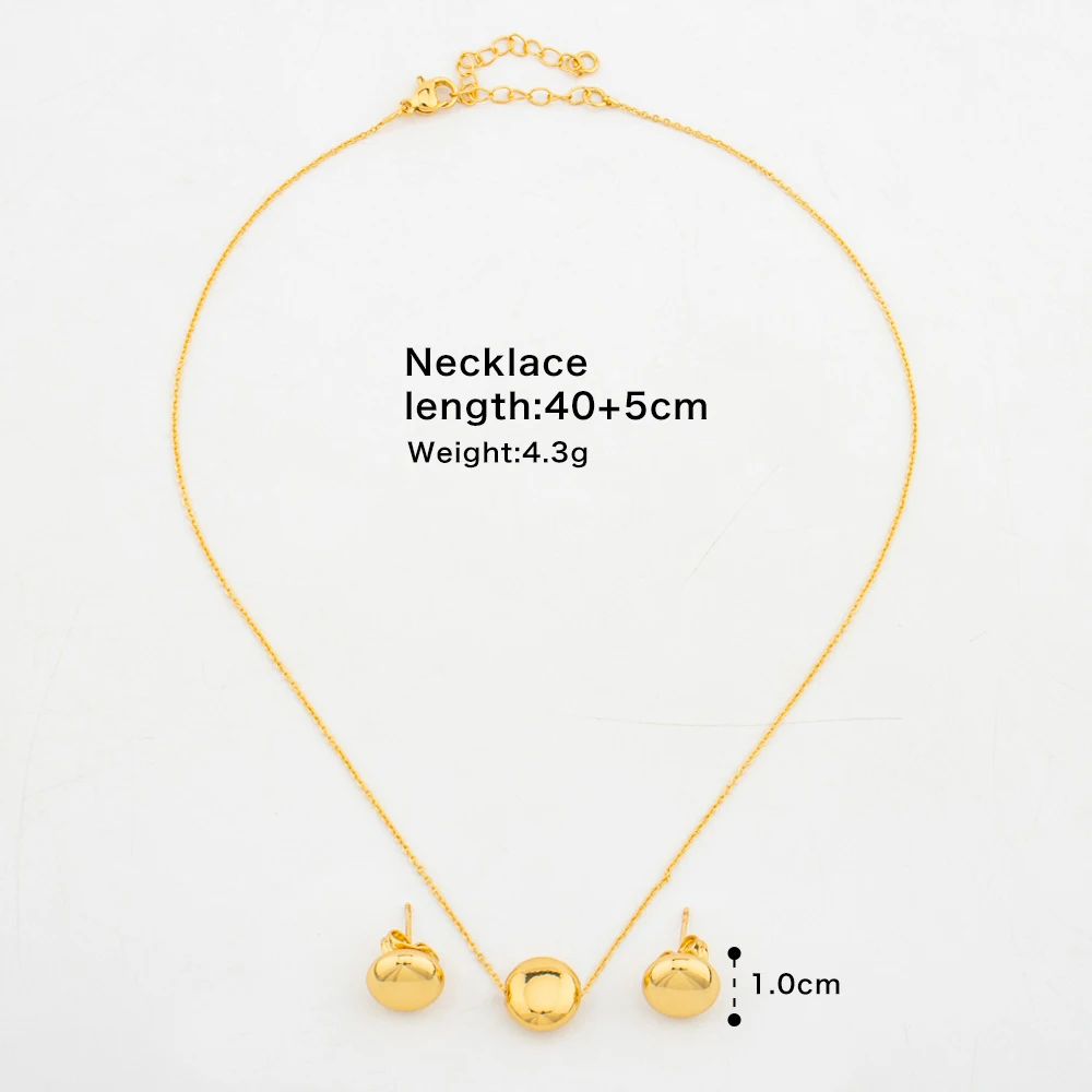 Gold Color Earrings and Necklace Jewelry Set for Women African Dubai Necklace Earrings Set for Engagement Party Accessories