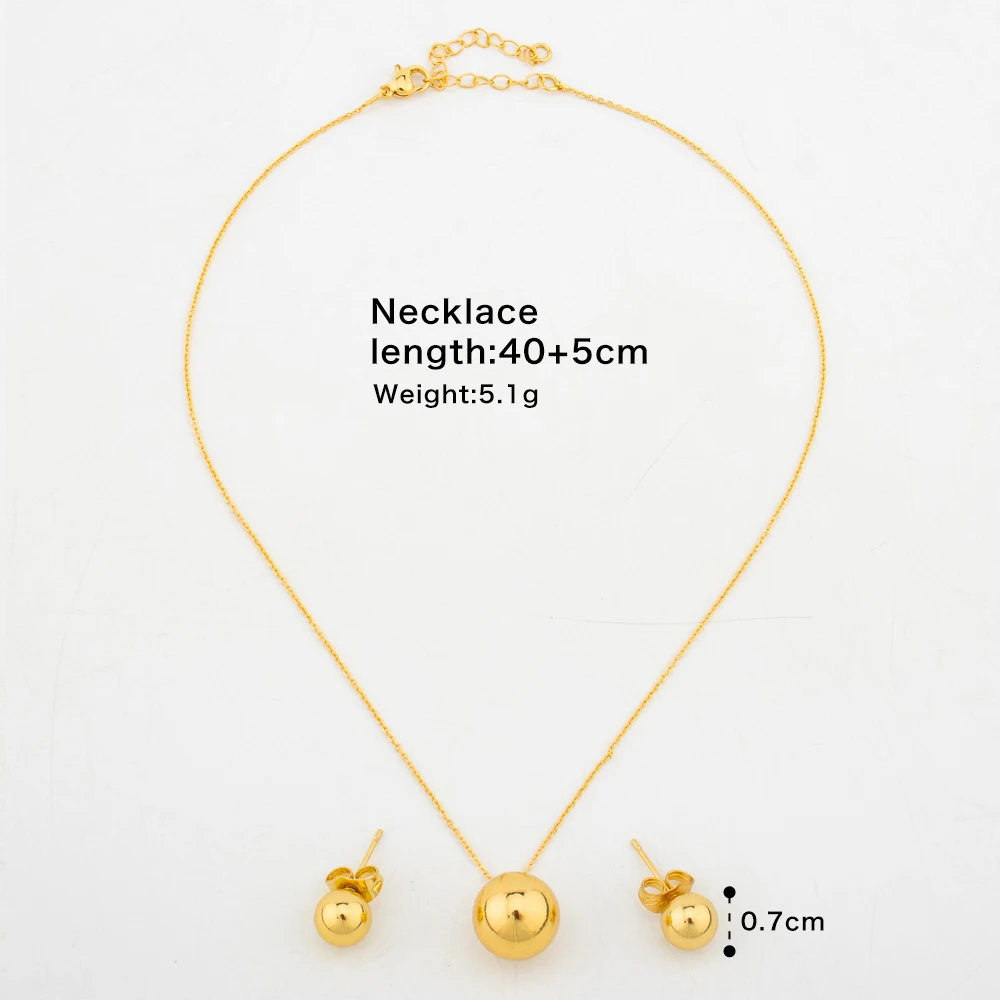 Gold Color Earrings and Necklace Jewelry Set for Women African Dubai Necklace Earrings Set for Engagement Party Accessories