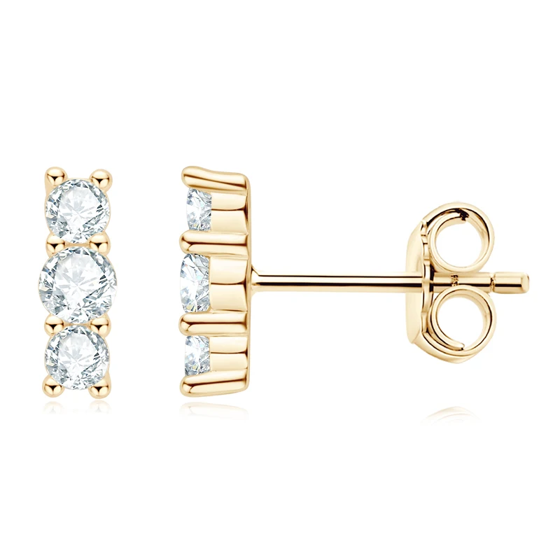 Real D Color Moissanite Stud Earrings for Women 925 Silver Smile Curved Earrings Mini Climber Studs Jewelry With Certificate