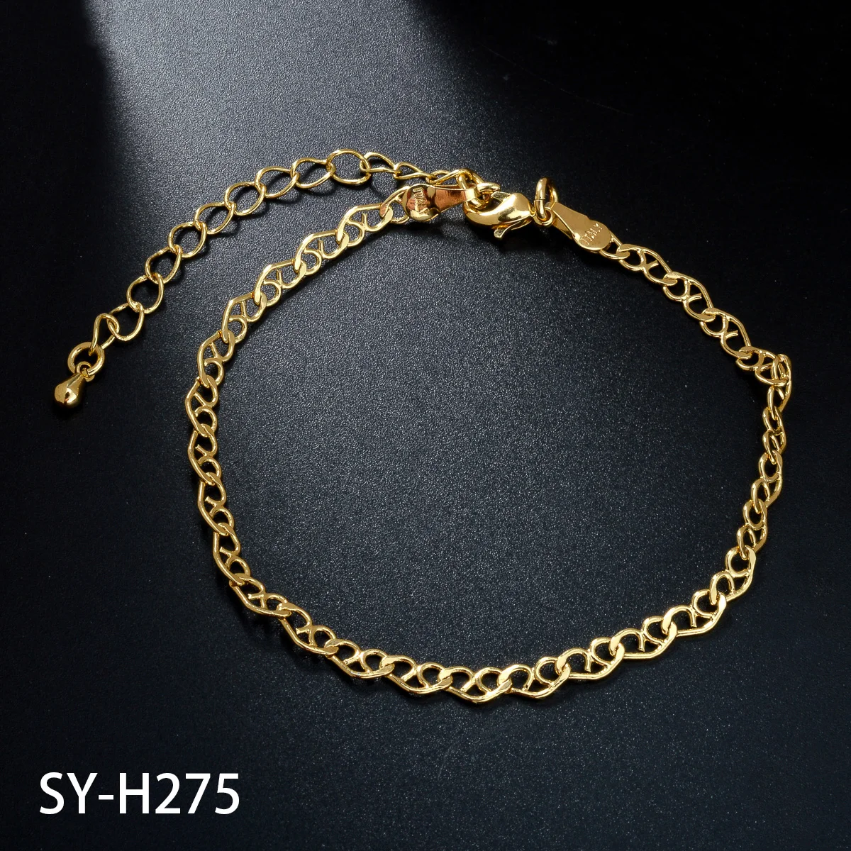 Fashion Jewelry Wholesale Custom DIY 4 Pieces/Set 14K Gold Plated Copper Wheat Chain Charm Bracelet for Women