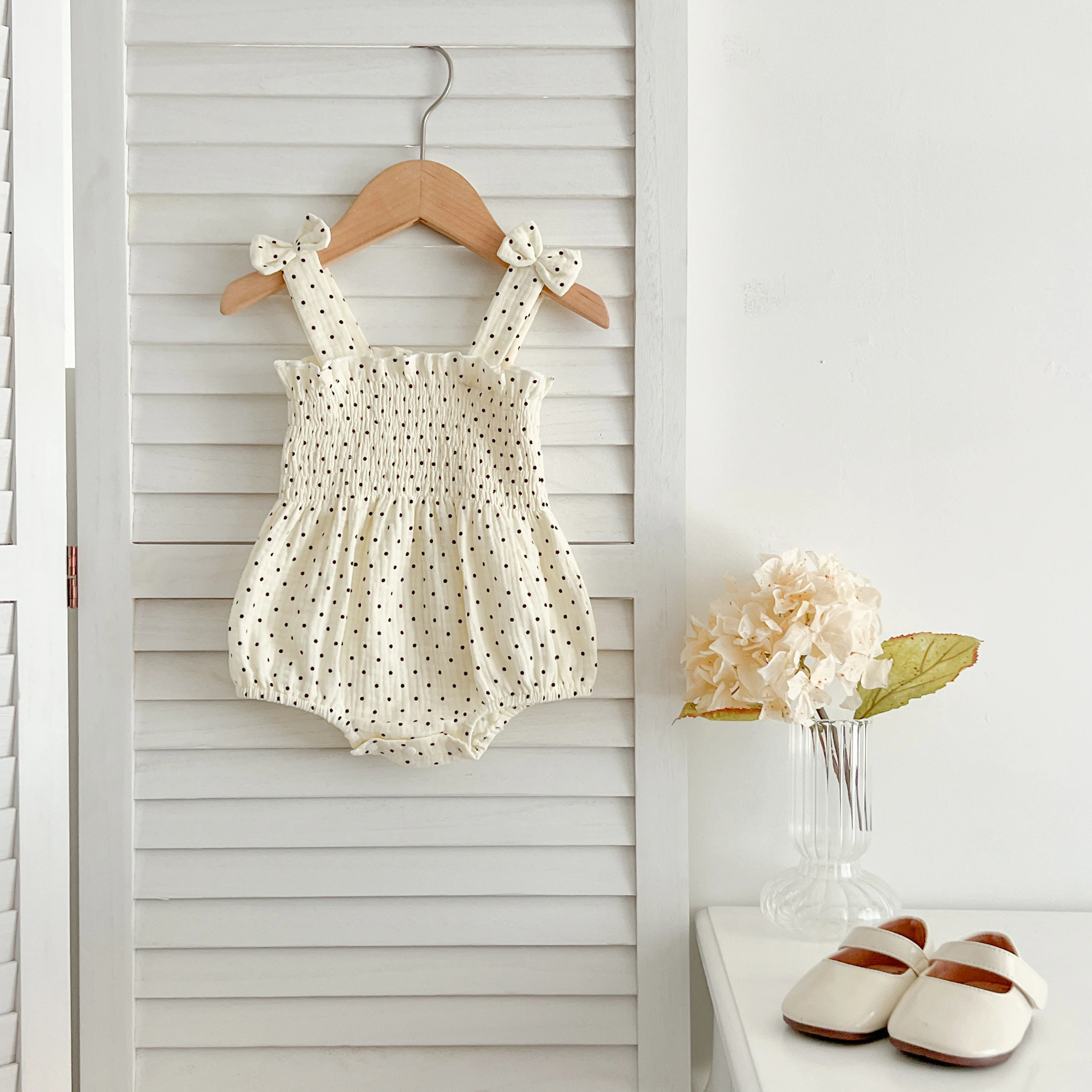 Summer Outfit Kids Baby Clothes Cotton Sleeveless Rompers Newborn Girls Clothes Toddlers Flower Bow Kids One-pieces Bodysuits