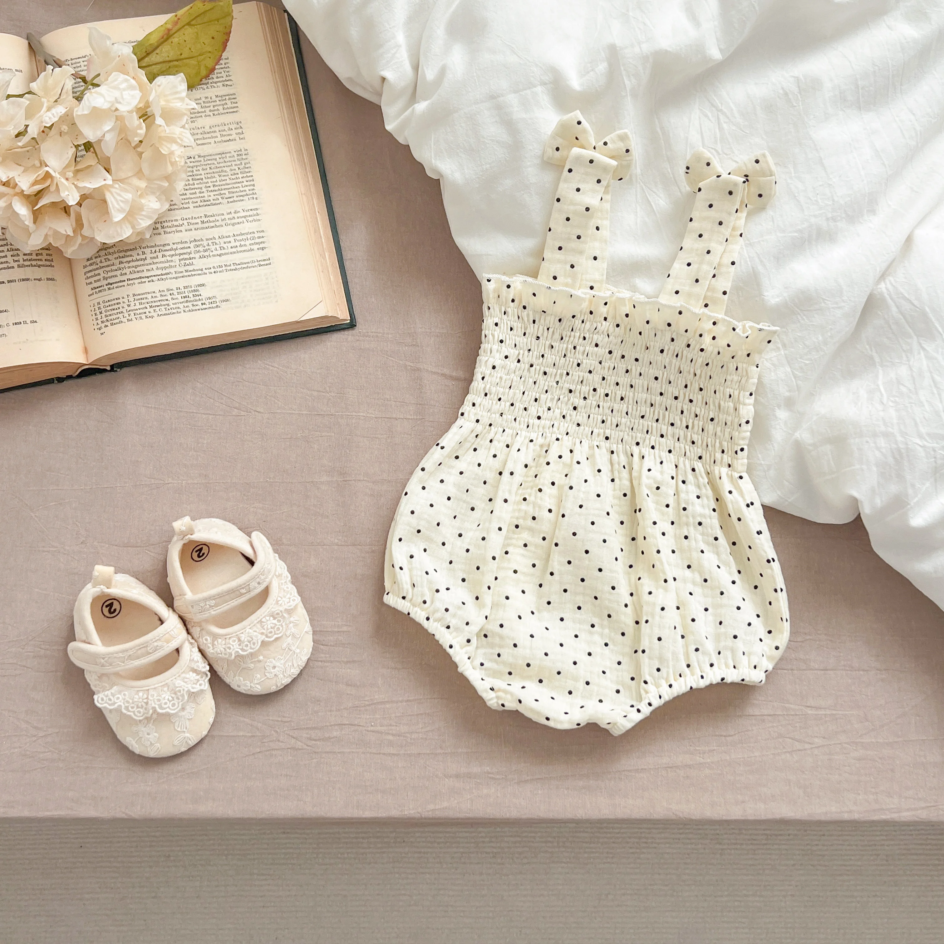 Summer Outfit Kids Baby Clothes Cotton Sleeveless Rompers Newborn Girls Clothes Toddlers Flower Bow Kids One-pieces Bodysuits