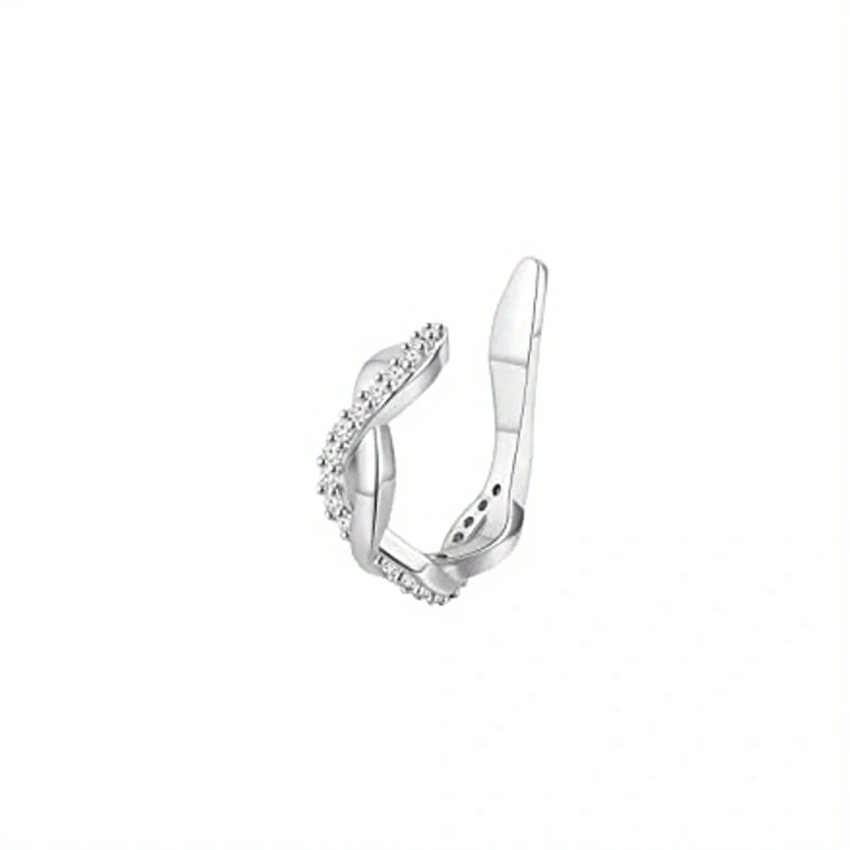1Pc Hypoallergenic Huggie Earring Cuff for Women Men Sparkling Cubic Zerconia Fake Cartilage Clip On Earing No Piercing Jewelry