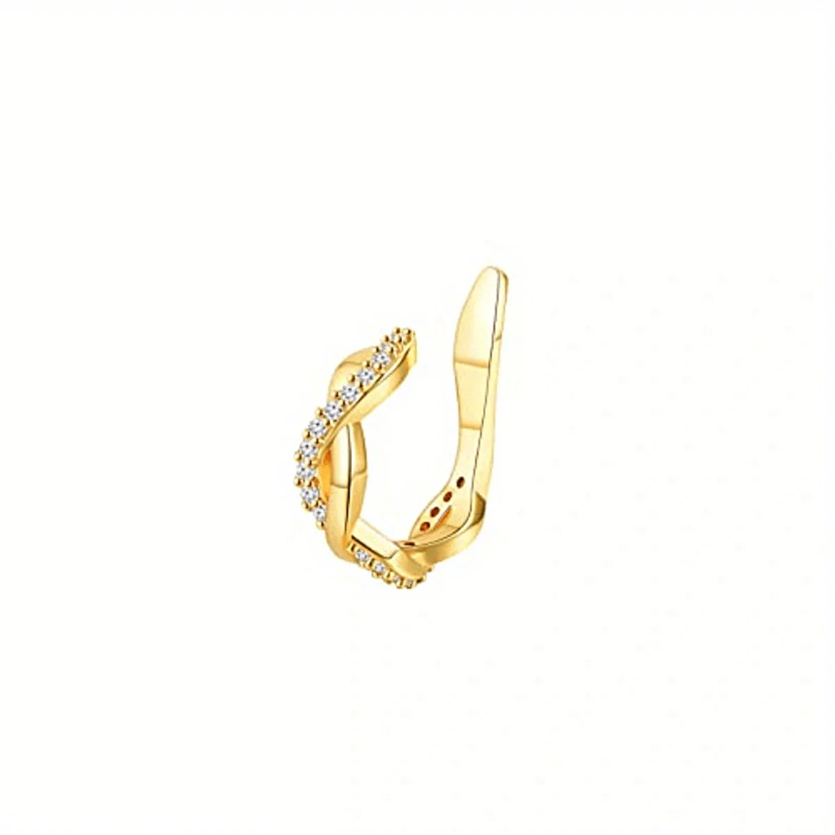 1Pc Hypoallergenic Huggie Earring Cuff for Women Men Sparkling Cubic Zerconia Fake Cartilage Clip On Earing No Piercing Jewelry