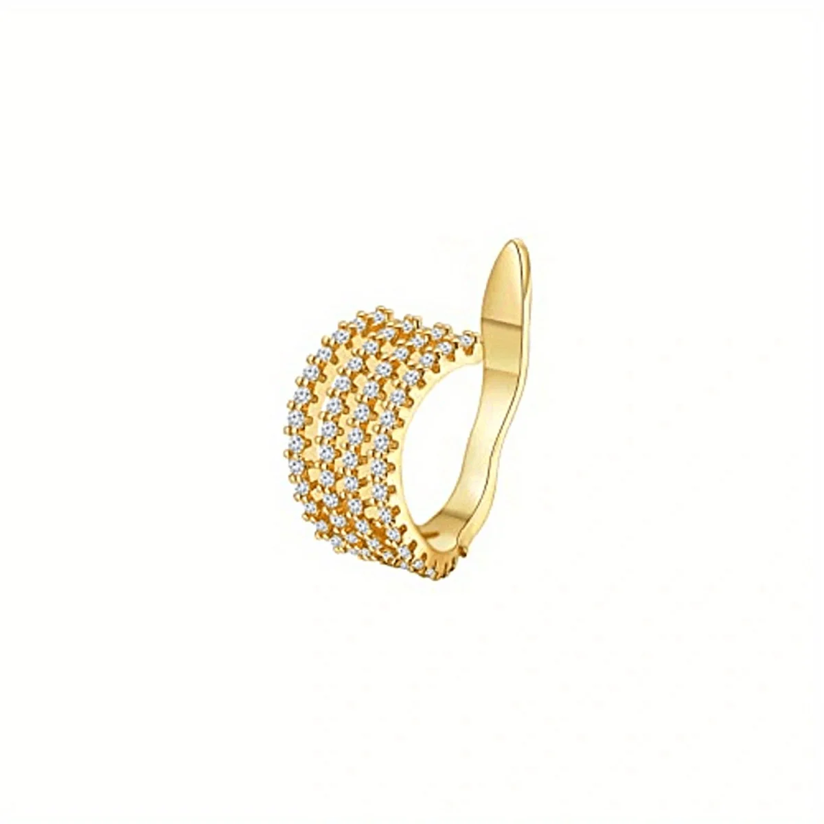 1Pc Hypoallergenic Huggie Earring Cuff for Women Men Sparkling Cubic Zerconia Fake Cartilage Clip On Earing No Piercing Jewelry