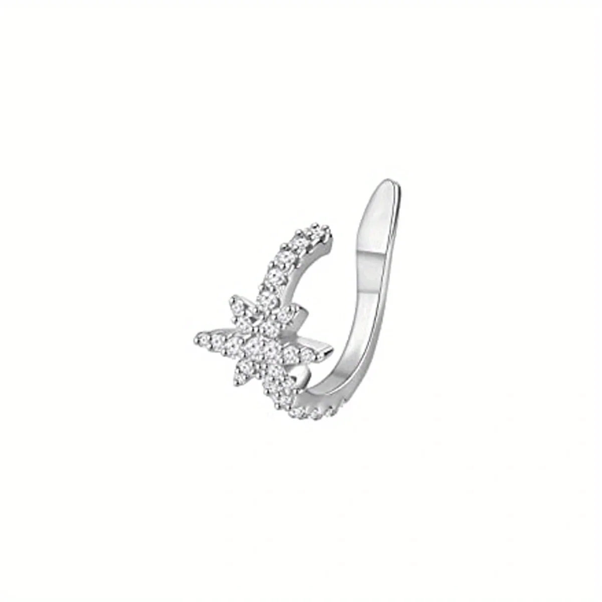1Pc Hypoallergenic Huggie Earring Cuff for Women Men Sparkling Cubic Zerconia Fake Cartilage Clip On Earing No Piercing Jewelry